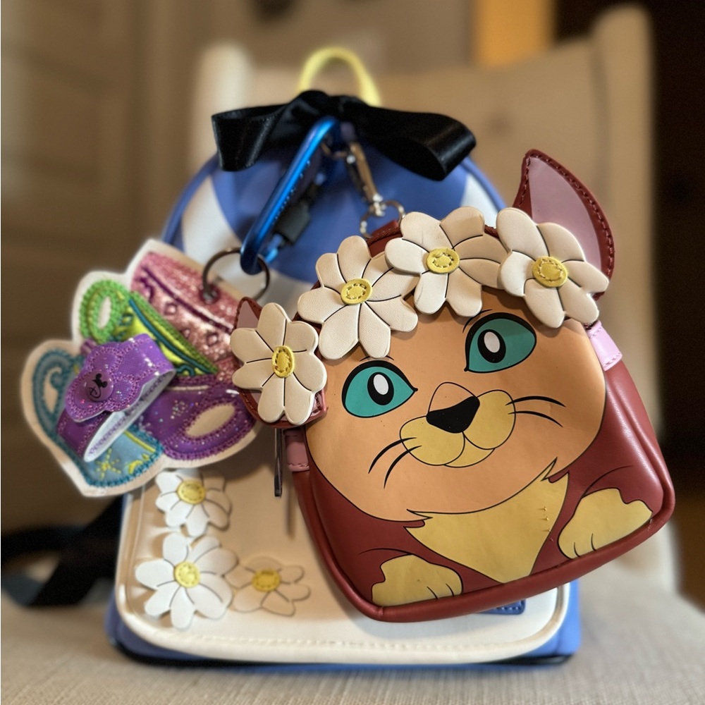 Disney Loungefly Alice in Wonderland Cosplay Mini Backpack Detachable Wristlet